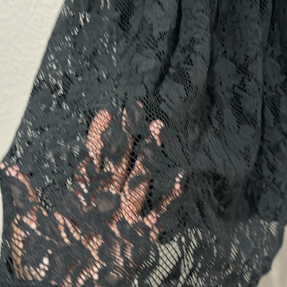 Catch My i Black Sleeveless Scoop Neck Mini Sundress Lace Flowy Party Dress Sz M - Picture 5 of 10